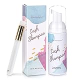 Lunamoon Schiuma Detergente per Ciglia 60ml Struccante Occhi Sensibili Pulitore per Ciglia Shampoo...