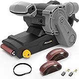 Levigatrice a Nastro Jellas, 12 Nastri Abrasivi 75 X 533MM, 6 Velocità 360-560 RPM, 1000W...