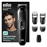 Braun Regolabarba Tagliacapelli Uomo, Rasoio Elettrico Barba e Capelli, 6-In-1 Styling Kit Ideale...