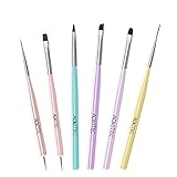 Aokitec 7 Pcs Pennelli per Unghie,Smalto Gel Design Penna Strumenti Pittura Estensione Unghie...