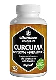 Vitamaze® Curcuma e Piperina plus 1440 mg con Vitamina C ad Alto Dosaggio, L'Estratto 95% da...