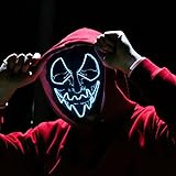Luclay Halloween Maschera, Maschera di Purge a LED con 3 modalità di illuminazione, maschera per il...