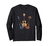 Cartoon Uke Collezione molti strumenti Hawaii ukulele Maglia a Manica