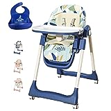 Seggiolone Pappa Pieghevole Per Bambini - Bavaglino In Silicone In Omaggio - Altezza Regolabile -...