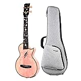 Ukulele Ukulele Tenore Ukulele Monocolore In Acero Fiammato Massiccio Con Pickup Integrato E...
