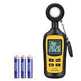 Luxmetro portatile, Esposimetro, Portata 0-200.000 lux (0 ~ 20.000 FC), Schermo LCD, Cifre a 4...