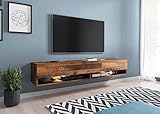 PIASKI - Lowboard A, Mobile TV da 180 cm, colore legno invecchiato, mobile sospeso per soggiorno...