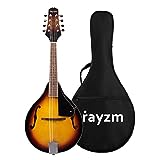 Rayzm Mandolino bluegrass tradizionale di colore sunburst con borsa imbottita per il trasporto,...
