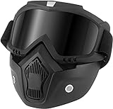 HuoBi Occhiali da equitazione per casco da motociclista con maschera rimovibile per il viso...