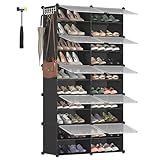 SONGMICS Scarpiera a 10 Scomparti, Scaffale Portaoggetti Modulare, Scomparto di 30 x 40 x 30 cm, con...