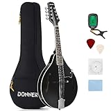 Donner Mandolino a 8 Corde Strumento Musicale con Custodia Sintonizzatore Plettri Corde e Panno da...
