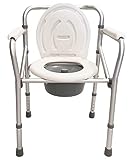 Sedia comoda pieghevole per WC o doccia, altezza regolabile 44-55cm