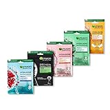 Garnier Maschera in Tessuto HydraBomb, 5 Maschere in Tessuto, Ciascuna con un Effetto Diverso, Per...