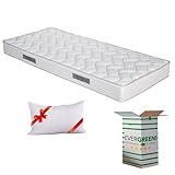 EVERGREENWEB - Materasso singolo 80x190 in Waterfoam Alto 18 cm con Cuscino Memory Foam Gratis,...
