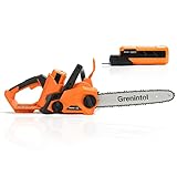 Grenintol Motosega Elettrica,Motosega a batteria,4.0Ah,40V,14 pollici,Dotato di freno di emergenza,...