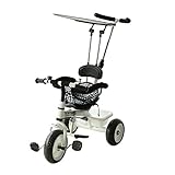 HOMCOM Triciclo Deluxe con Maniglione, Parasole per Bimbo in Metallo, 103 x 47 x 101cm