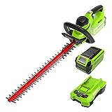 Greenworks G40HT61K2 Tagliasiepi a Batteria, Lame a Doppia Azione da 61cm, Taglia Rami e Steli Fino...