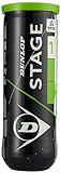 Dunlop Stage 1- Palla da tennis, Verde/nero, 3 palline
