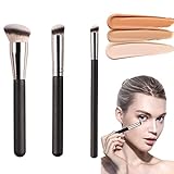 Pennello per Fondotinta, 3PCS Pennelli Make Up Contouring Professionali, Pennello per Correttore con...