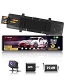 【2023 Nuova】4K+2.5K Dash Cam Specchietto con GPS 12' Touchscreen Specchietto Retrovisore Auto...