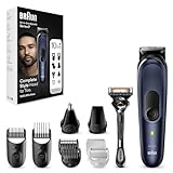 Braun Regolabarba Tagliacapelli Uomo, Rasoio Elettrico Barba e Capelli, 10-in-1 Styling Kit Per...