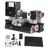 100‑240V Micro Tornio Mini Tornio per Metallo Rettifica per Fresatura 12VDC 5A 60W 12000RPM Tornio...