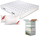 EVERGREENWEB Materasso Matrimoniale in Waterfoam 160x200 Alto 20 cm con Cuscini Memory Foam Gratis...