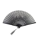 NOGRAX Ventilatore Fan Fall Fan Wooden Shank Dance Fan Napsel Elegent Female Fan Party Art Artigian...