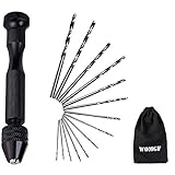 WOMGF Mini Trapano a Mano 14 Pcs Twist Drill Punte Trapano Elicoidali Precision 0.5-3.0mm per...