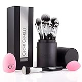 Oscar Charles 17 Pezzi: Set di pennelli per trucco professionale con frullatore di bellezza e...