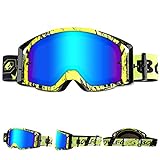 WholeFire Occhiali da moto, ATV Dirt Bike Off Road Racing MX Riding Goggle, UV400 Ciclismo Motocross...