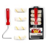 RIGO Kit Rulli Pittura e Vernice Piccoli Anti-goccia Anti-gocciolamento Riutilizzabili da 11 cm con...