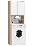 3E 3xE living.com Mobili per lavatrice con due armadi, due ripiani e una lavatrice, H: 180 cm, L: 64...