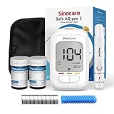 Sinocare Misuratore Glicemia, Glucometro Test di Diagnostica e Monitoraggio, Elettrodo d'argento...