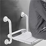RYUNQ Sedile per Doccia a Parete, 2 In 1 Sedia Da Doccia Pieghevole Antiscivolo Con Bracciolo Sedile...