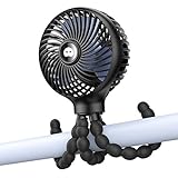 SMARTDEVIL Ventilatore USB,Versatile con Batteria da Flessibile Treppiede,3 Velocità, Forte Flusso...
