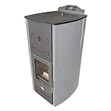 STUFA A PELLET IDRO NEW YORK 22 KW, 140 MQ di Superficie riscaldabile (Bianco)