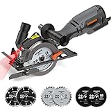 DOVAMAN Sega Circolare per Legno, 710W Mini Sega Circolare, Maniglia Aggiuntiva, 3500RPM con Laser,...