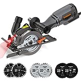 DOVAMAN Sega Circolare per Legno, 710W Mini Sega Circolare, Maniglia Aggiuntiva, 3500RPM con Laser,...