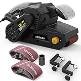 Jellas Levigatrice a Nastro, 750W 10 Nastri Abrasivi 76 x 533 mm Levigatrice Elettrica con Controllo...