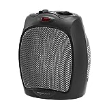 Amazon Basics - Termoventilatore in ceramica da 1500 Watt con termostato regolabile - Nero