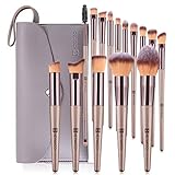 HEYMKGO Pennelli Make Up professionali Set di 15 pennelli trucco champagne, setole morbide e manici...