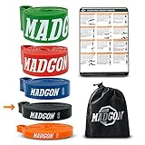 MADGON Bande Elastiche di Resistenza (Come Fascia Singola in 5 Punti di Forza o in Set) –...