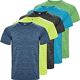ROLY Confezione da 5 magliette tecniche Austin Manica Corta Unisex Traspirante Tessuto tecnico...