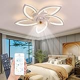 Ventilatore da Soffitto con Luce, 70cm, Dimmerabile LED Plafoniere con Telecomando e APP, 6- Marce...