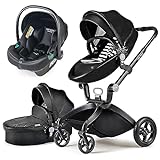 Hot Mom Passeggino 3 in 1,con Seggiolino Auto set completo,con telaio in alluminio, pneumatici in...