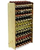 MODO24 Scaffale Vino, per 63 Bottiglie, Legno, Non trattato, 118,4x72,2x26,5 cm, 8 unità