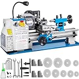VEVOR Tornio per Metallo 550W Tornio per Metallo a Velocità Variabile 7''X14 '' Tornio per Metallo...