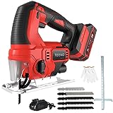 Seghetto Alternativo a Batteria al litio 20V 2.0 Ah TEENO,Seghetto Alternativo Elettrico 0-2400 SPM...