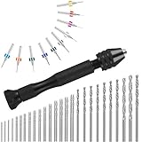 Fanshiontide 57 Pezzi Mini Trapano a Mano Set Trapano a Mano con Punte Micro Twist per Utensili per...
